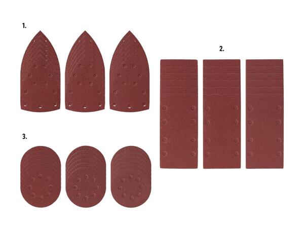 Set de feuilles abrasives, 18 pièces