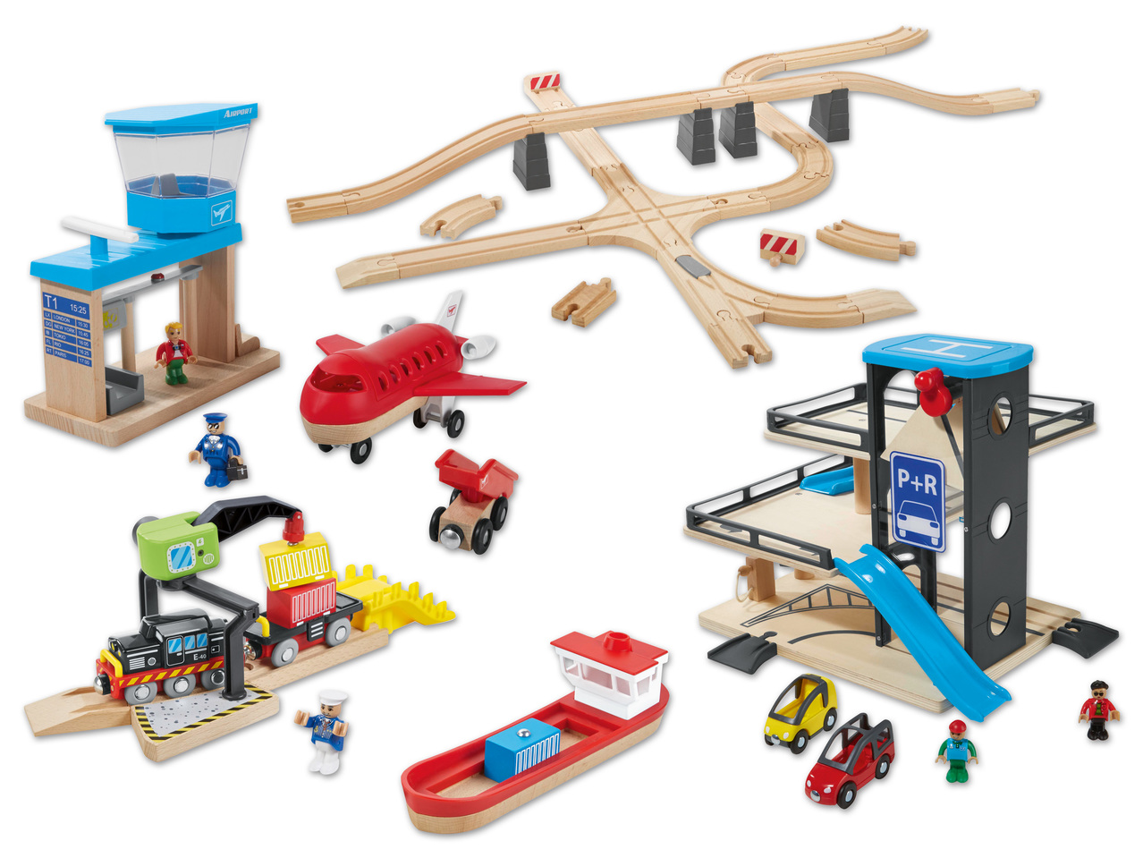 PLAYTIVE JUNIOR(R) Frachthafen-, Flughafen-, Parkhaus- oder Schienen-Set