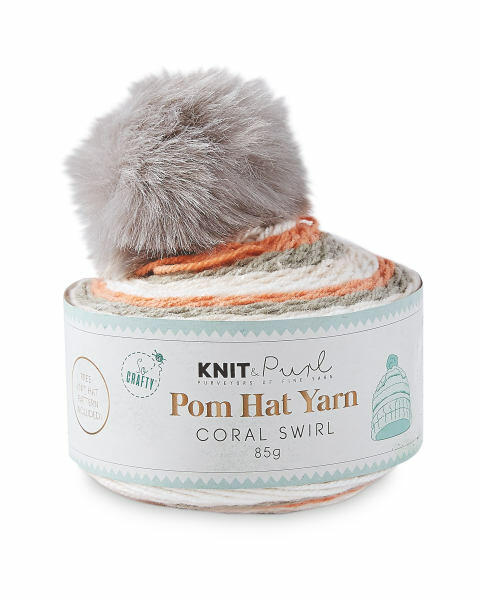 Coral Swirl Pom Hat Yarn