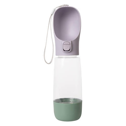 Portable Pet Travel Water Bottle - Green/Lilac
