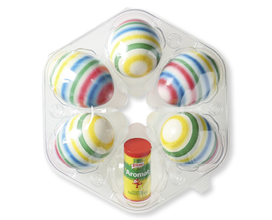 Œufs "Carnaval" d'élevage au sol avec une minisaupoudreuse Aromat