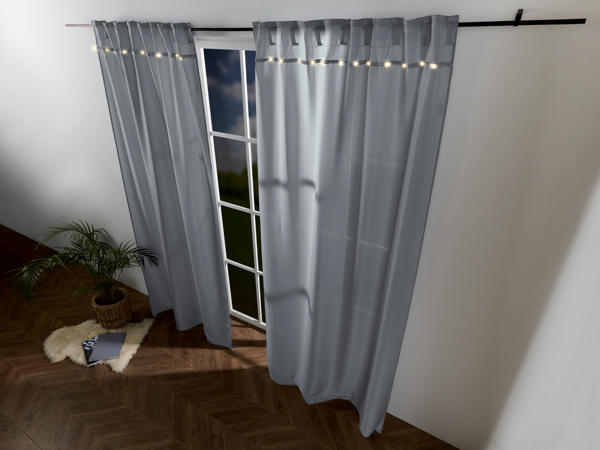MERADISO(R) LED-Vorhangschal-Set, 2-teilig