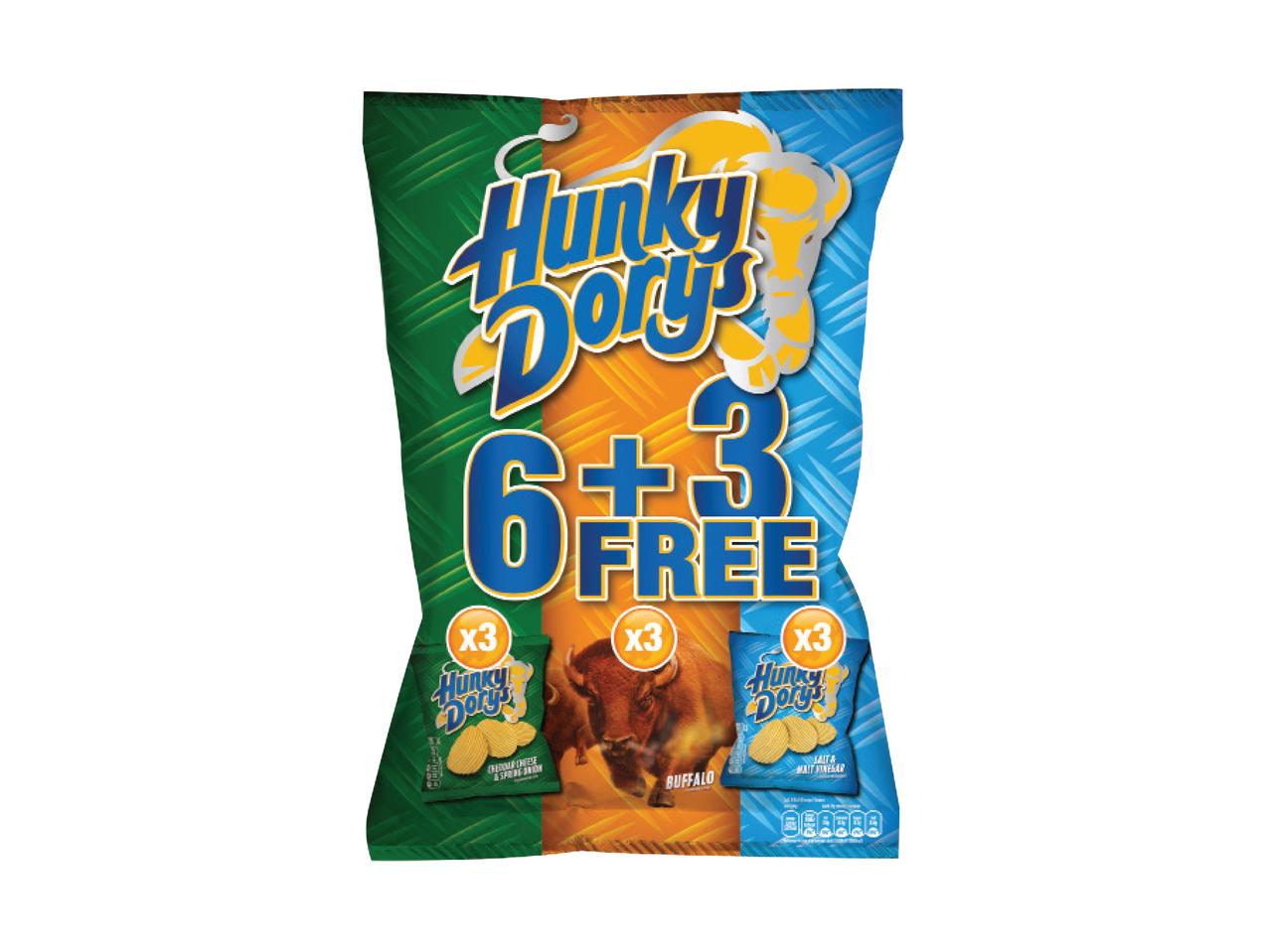 Hunky Dorys Crisps +50% Free 9x25g
