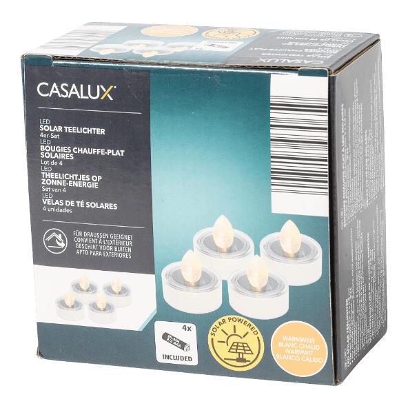 CASALUX(R) 				Theelichtjes op zonne-energie, 4 st.