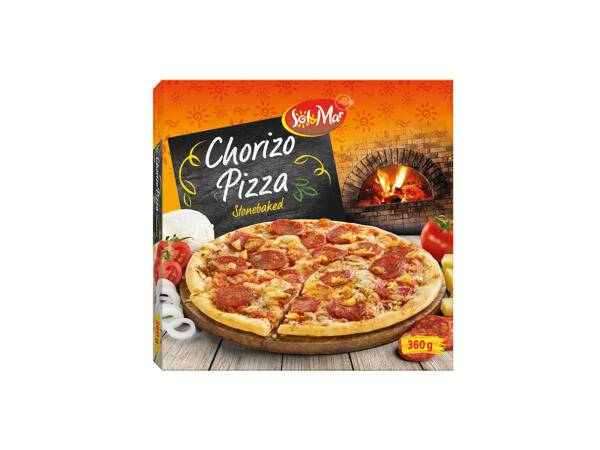 Pizza med chorizo
