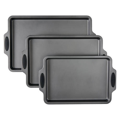 3 Piece Cookie Sheet Set, Gray