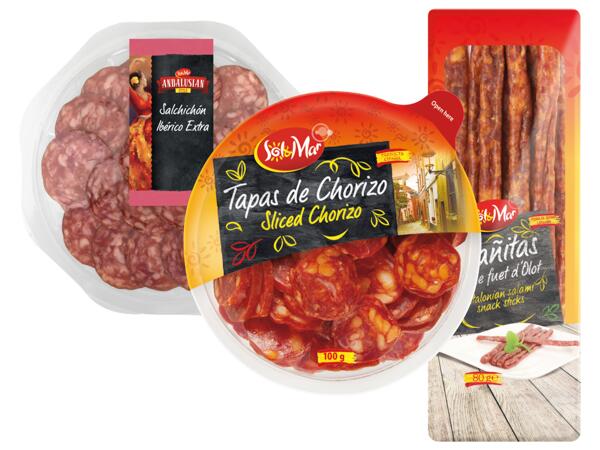 Chorizo/ salami i skivor/ minisalami
