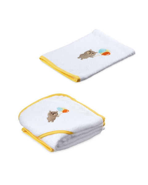 Baby Bear Hooded Towel and Mitt