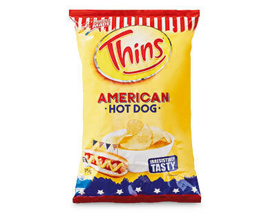 Thins American Buffalo Wings or Hot Dog Chips 175g