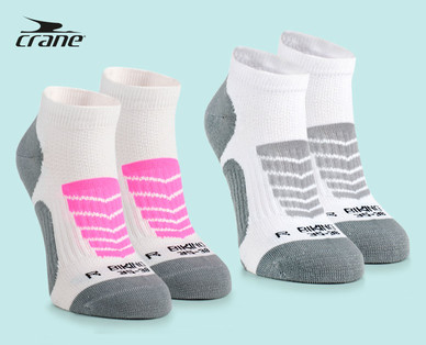 CRANE Damen-/Herren-Radler-Sportsocken, Doppelpkg.
