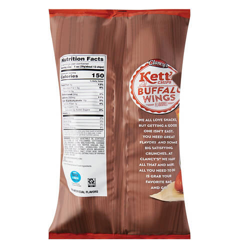 Gluten Free Buffalo Wings Flavored Kettle Chips, 8 oz