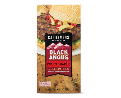 Cattlemen's Ranch Roasted Garlic or Onion Black Angus Patties Frozen