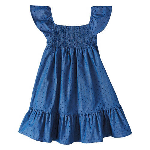 Toddler Girl's Flutter Sleeve Dress - Chambray, 3T