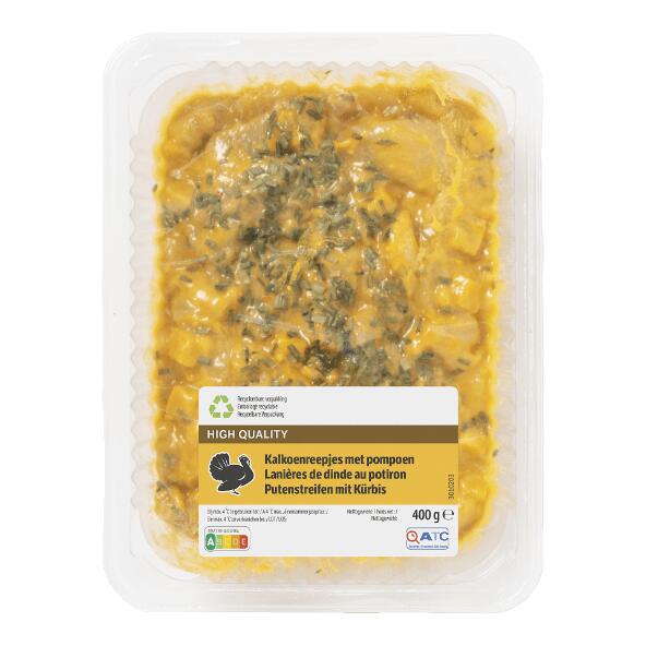 Kalkoenreepjes met pompoen