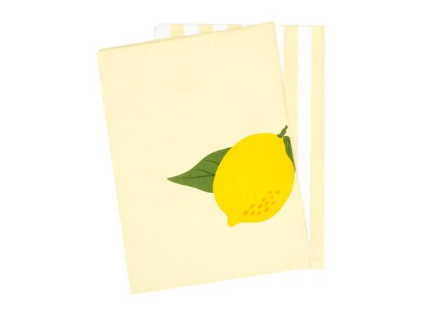 LIVARNO Tea Towels With Lemon Design - 2 Pack