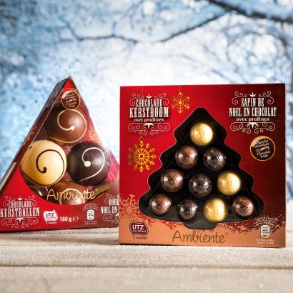 Boules ou sapin de Noël en chocolat