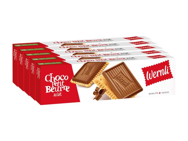 Petits beurres au chocolat au lait Wernli, pack de 5
