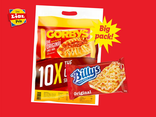 Gorbys Pirog 10-pack, Billys Pan pizza 9-pack