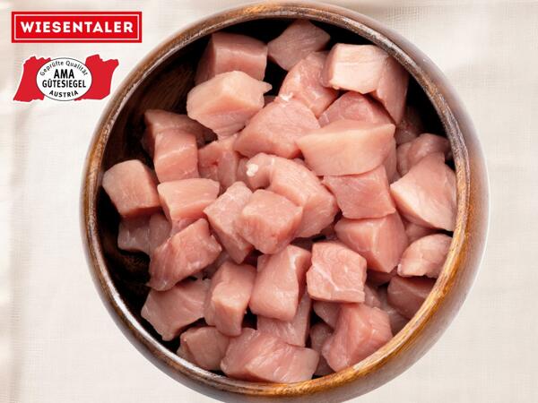 Frisches Schweinefleisch gewürfelt