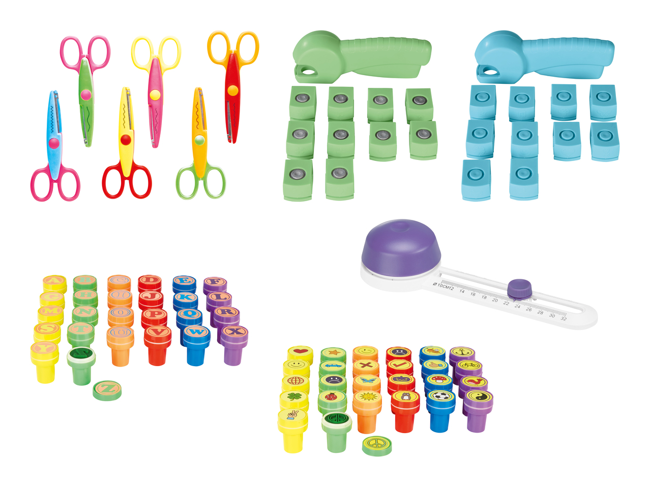 Set de perforatrices à motif/ ciseaux à motif/ tampons