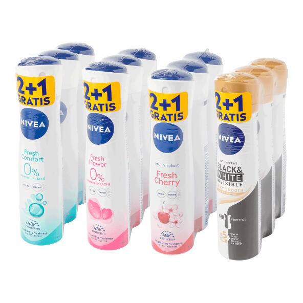 NIVEA(R) 				Deospray für Damen, 3 St.