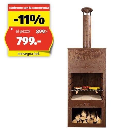 NOUVEL Braciere "Tubo", incl. griglia di cottura