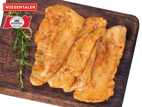 Frische Maishendl Filet-Schnitzel mariniert