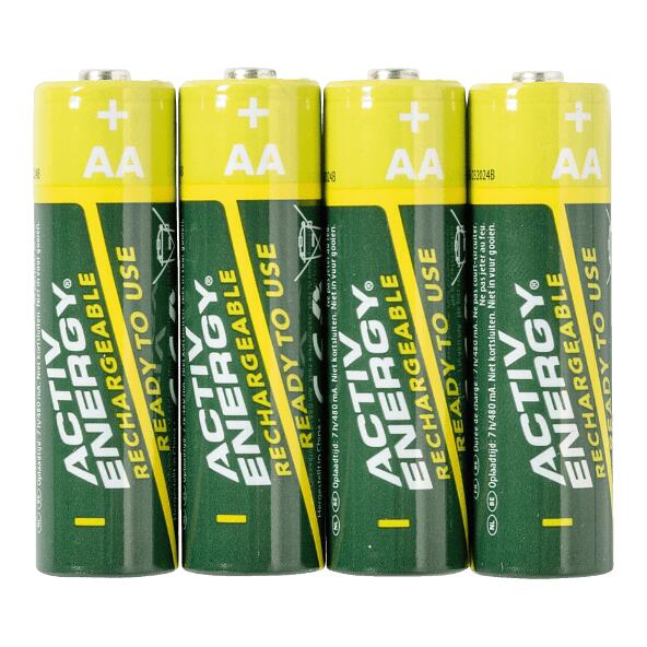 ACTIV ENERGY(R) 				Oplaadbare batterijen, 4 st.