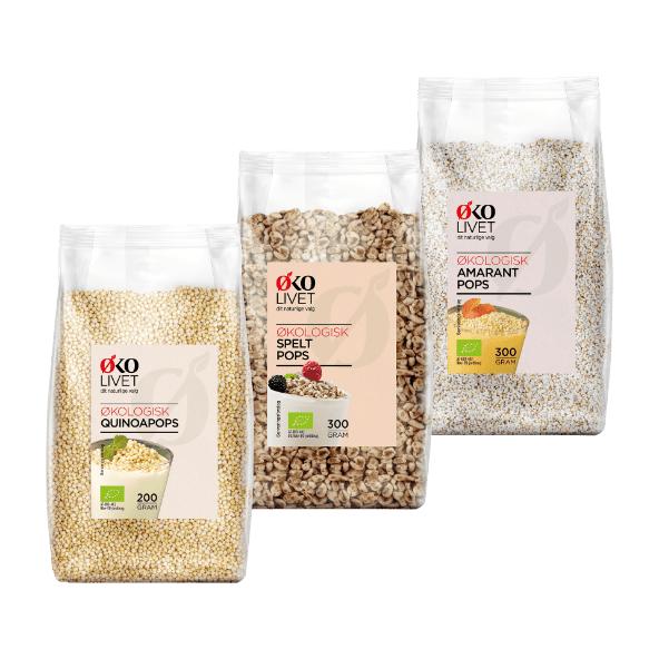 Økologisk Quinoa-, Spelt- eller Amarant pops