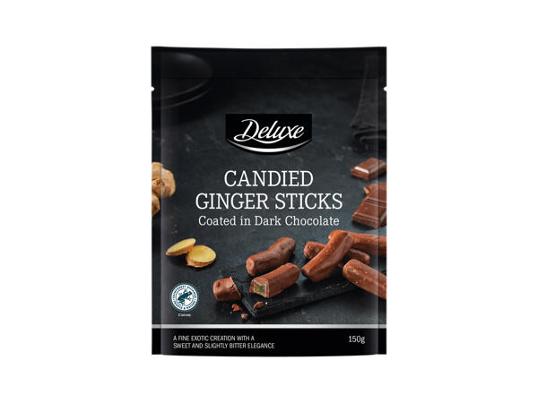 Ginger Sticks Coated in Dark Chocolate
