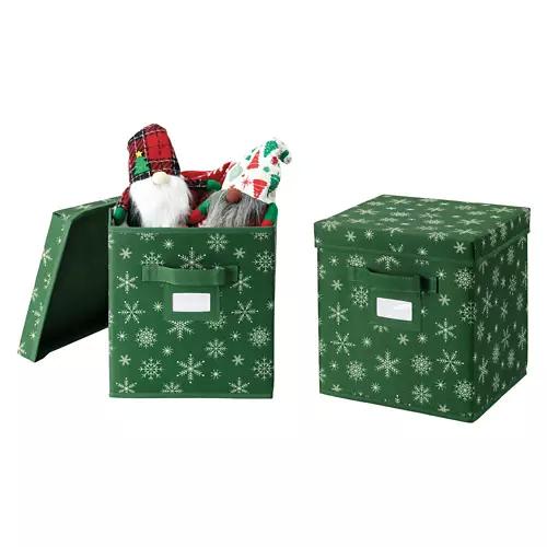 2 Pack Small Collapsible Storage Cube, Green