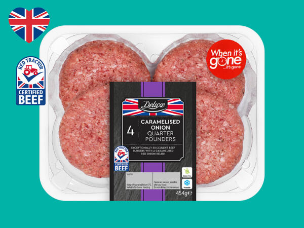 Deluxe 4 Caramelised Onion British Beef Burgers