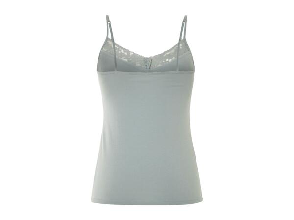 Esmara Ladies' Lace Trim Vest Tops - 3 Pack - Grey
