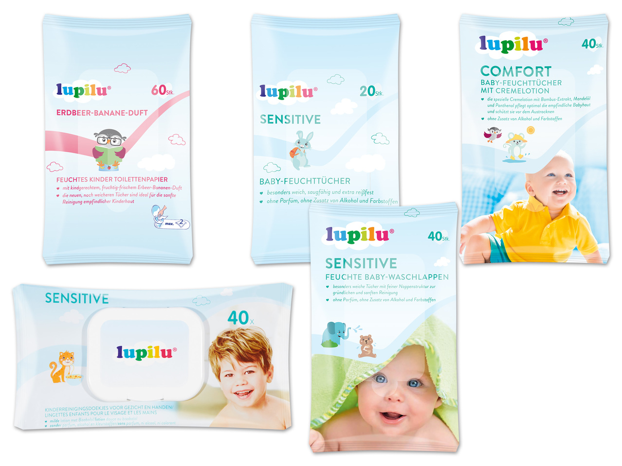 LUPILU Feuchttücher/Feuchtes Toilettenpapier/Baby-Waschlappen