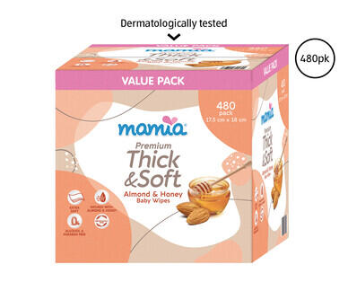 Almond and Honey Baby Wipes 6 x 80pk