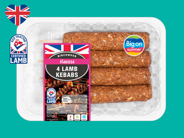 Birchwood 4 Harissa British Lamb Kebabs
