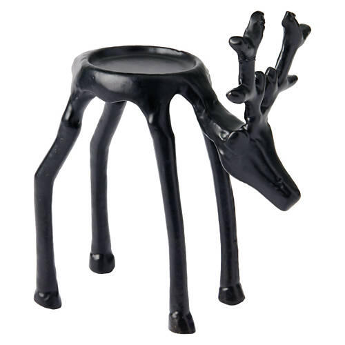 Reindeer Tealight Holder - Black Reindeer with Head Down