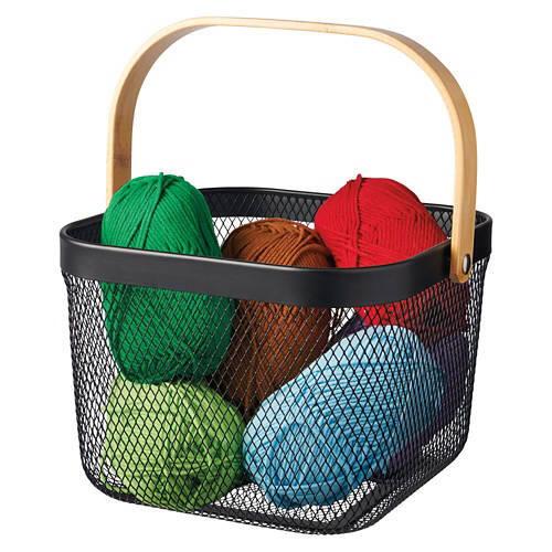 2 Pack Small Metal Baskets, Black