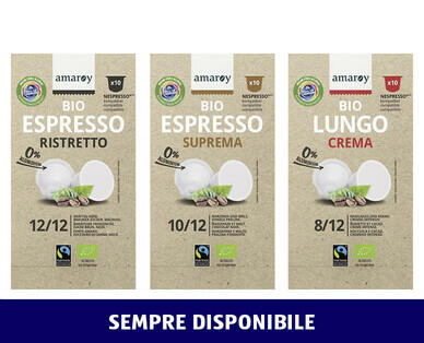 AMAROY
CAPSULE DI CAFFÈ BIO CO2 NEUTRALI FAIRTRADE MAX HAVELAAR