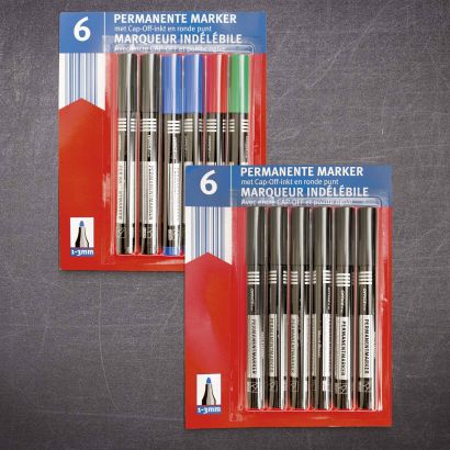 Marqueurs indélébiles, 6 pcs