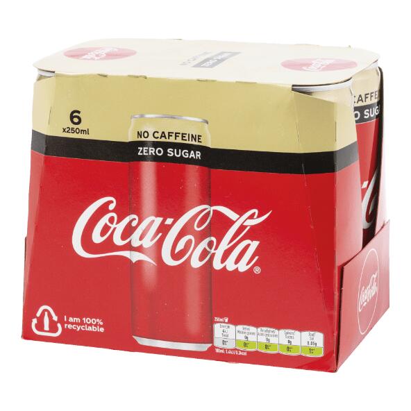 COCA-COLA(R) 				Coca-Cola sans caféine, 6 pcs