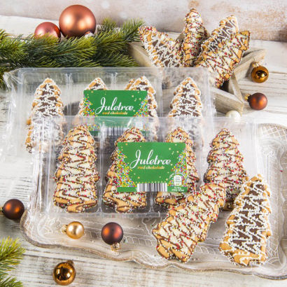 Kiksejuletræer med chokolade