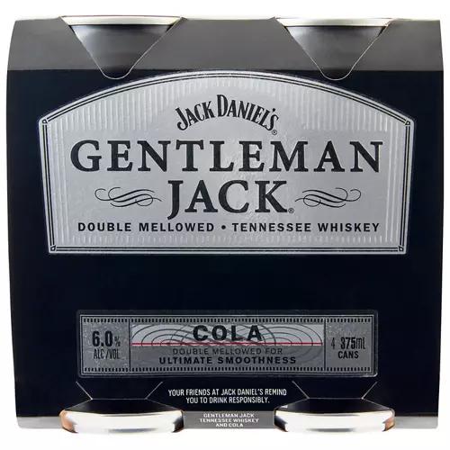 Gentleman Jack & Cola 4 Pack 375ml