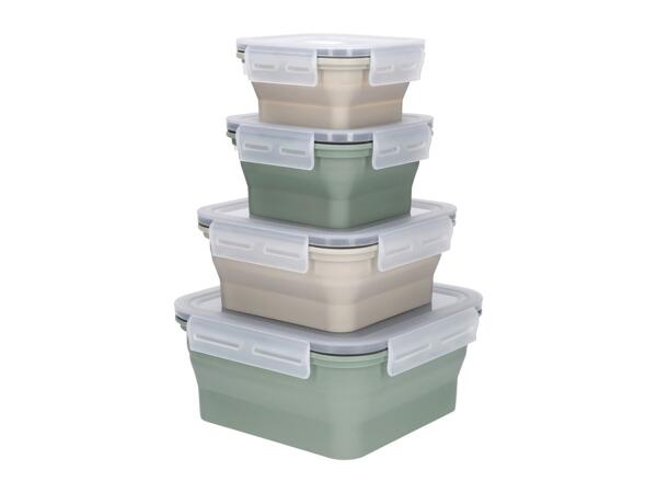 Silvercrest Collapsible Square Food Storage Containers - 4 Pieces
