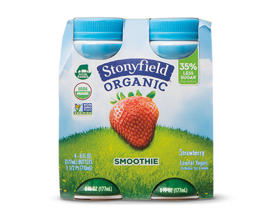 Stonyfield Organic Strawberry or Wildberry Yogurt Smoothies