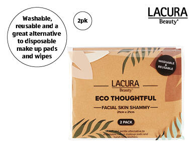 Lacura Reusable Facial Skin Shammy 2pk