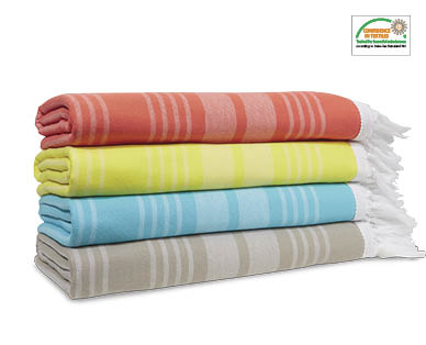 Yarn Dyed Fringed Beach Towel