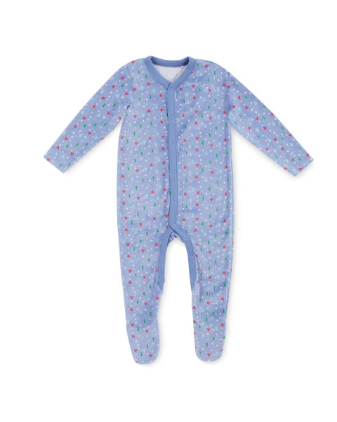 Baby Printed Velour All-In-One