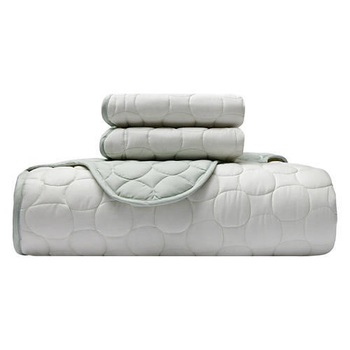 Queen Size Cotton Blend Embroidered Quilt Set, Ivory