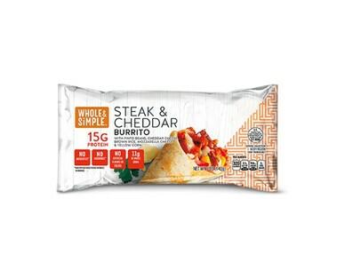 Whole & Simple Steak & Cheddar or Chicken Cilantro Lime Burritos